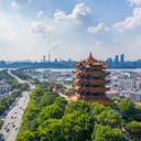 aerial view of Wuhan city greenery