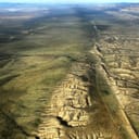 aerial view looking northwest over the San Andreas Fault along the Carrizo Plain, California