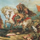 Detail from an artwork, "Attila and his Hordes Overrun Italy and the Arts."