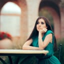 A worried young woman waiting for someone