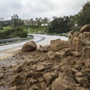 landslide blocking a road