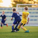Young boys playing soccer