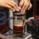 french press coffee maker, making coffee with french press