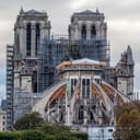 restoration work on Notre-Dame Cathedral in Paris following the April 15, 2019 fire