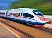 Bullet train in motion