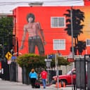 a mural of Jim Morrison of the group The Doors, by Rip Cronk in Venice Beach, California