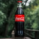 Closeup of a classic Coca-Cola glass bottle