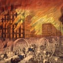 Chicago in Flames, a print by Currier & Ives