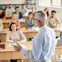 A professor giving a lecture to his students