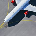 Passenger airplane parked on the runway