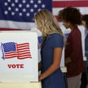 Americans voting at a polling station