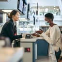 Woman checking in for a flight