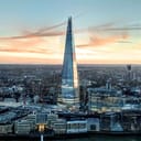 Aerial view of the Shard in London