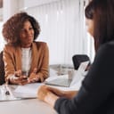 Young woman doing a job interview