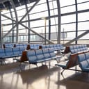 Empty waiting area at an airport