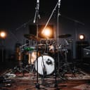 Drum set on display