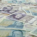 A pile of British Pounds