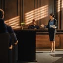 Detail from a courtroom hearing