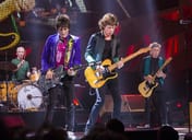 The Rolling Stones performing live on stage