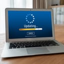 Updating software on a computer to the latest version for a modern device software upgrade.