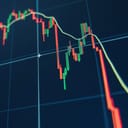 A graph showing a drop in stock value