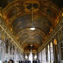 A ceiling painting within the Chateau of Versailles in Paris, France.
