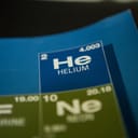 "Helium" displayed on the periodic table of elements
