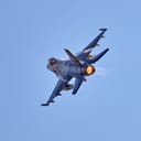 The Sonic Boom Generated By An F-16 Flying Supersonic.F-16 Fighting Falcon. Air force fighter jet plane in full flight