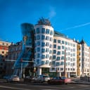Exterior view of the Dancing House in Prague