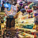 Interior view of an oriental souvenir shop