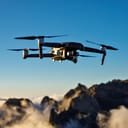 a drone flying over nature