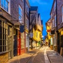 York shambles alley at sunset.