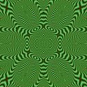 a green kaleidoscopic laser pattern on a polymer film