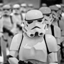 selective focus photography of Star Wars Stormtroopers