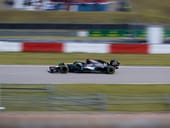 Formula 1 race car on track in action