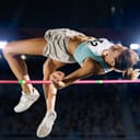 A female athlete doing a high jump