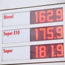 Digital graph displaying prices for various types of gas