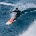 Surfer riding a wave