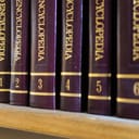 Encyclopedia books on a shelf