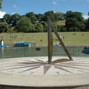 The sundial in Greenwich, England, a popular tourist attraction.
