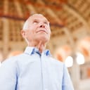 Elderly man inside a tourist site