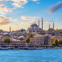 picture of the Bosphorus Strait near the picturesque Süleymaniye Mosque in Istanbul, Turkey
