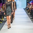 Fashion models walking on the catwalk