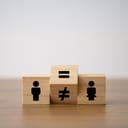Flipping of unequal to equal sign between man and woman