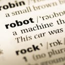close-up of the word "robot" in a dictionary