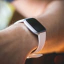 Close-up of Fitbit on a person's wrist