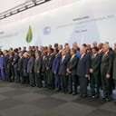 Heads of delegations at the 2015 United Nations Climate Change Conference (COP21), which led to the signing of the Paris Agreement