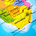 South Africa on a map with some neighboring countries