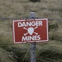 A 'Danger Mines' sign
