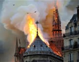 Detail of The Notre Damme on fire